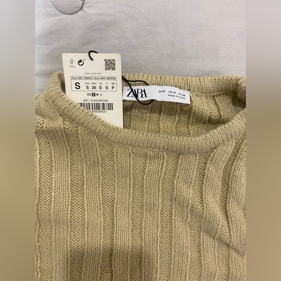 Zara Rib Knit Crop Sweater REF 2142/005 - Picture 3 of 3